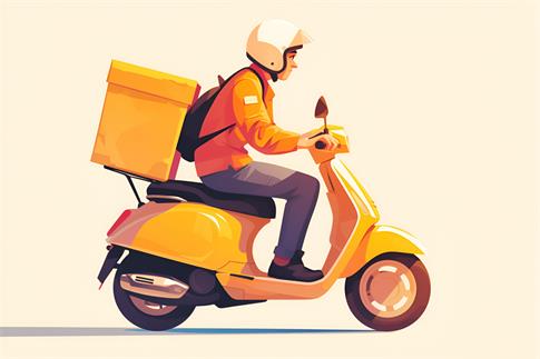 1717663414196146.jpg 攝圖網(wǎng)_601236068_騎著黃色快遞車的男子(企業(yè)商用).jpg